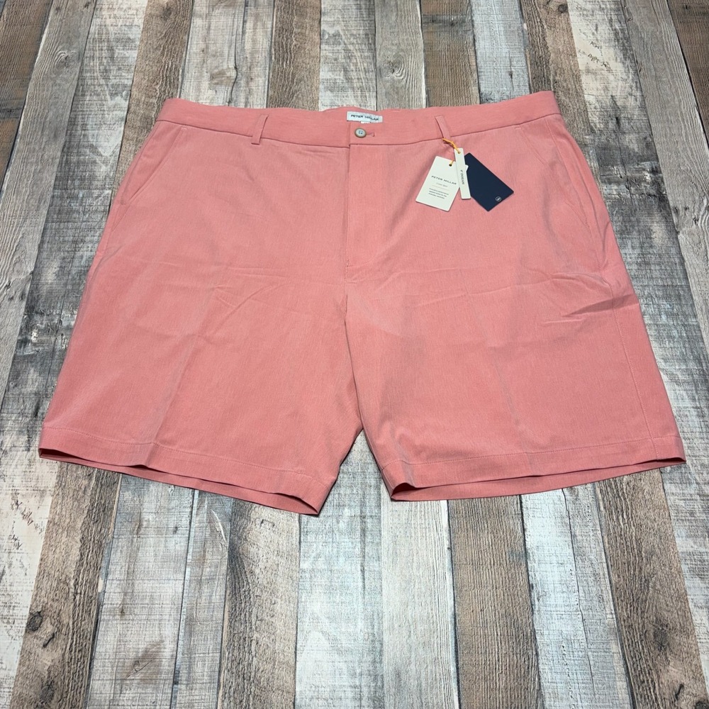 NWT Peter Millar Crown Sport Shorts Mens 42 Pink Featherweight 9 Inseam Golf